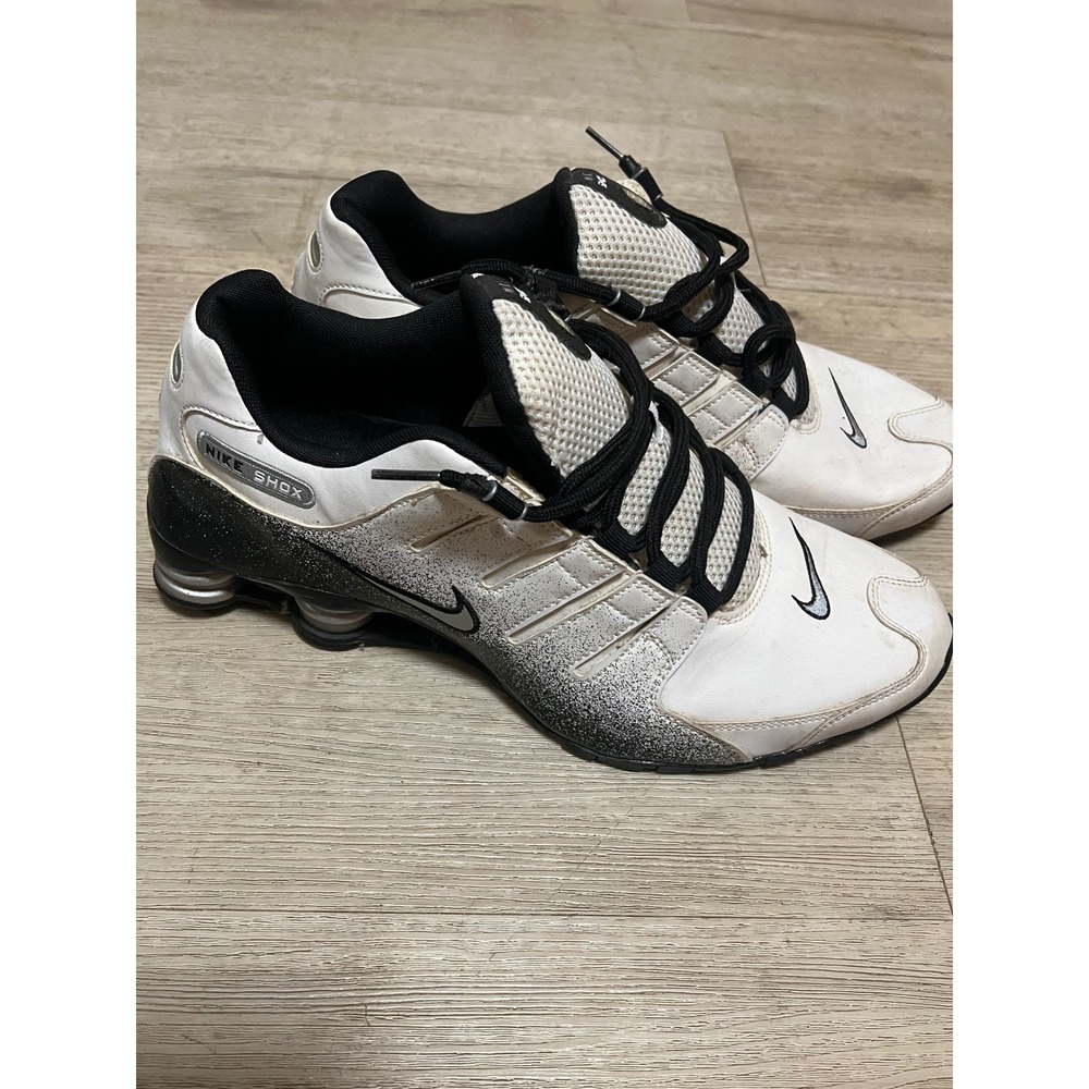 Nike Shoes 2015 Shox NZ EU White Black‎ Speckled Mens Metallic Silver Sz 13